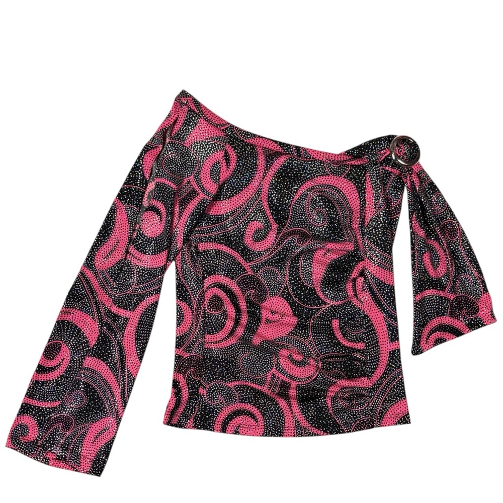 Y2K Swirl Asymmetrical Ring Top - Picture 6 of 8